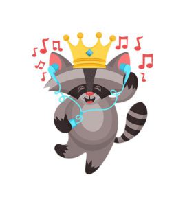 Music Raccoon Vector