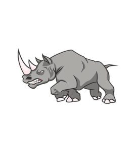 Angry Rhino Vector Art