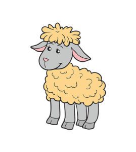 Yellow Wool Sheep Vector  Cute Woolly Sheep Vector  Sheep Vector File  Woolly