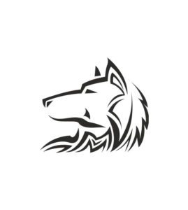 Captivating Wolf Looking Away Silhouette Art