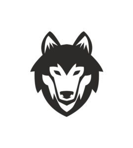 Fearless Wolf Face Silhouette Art