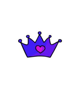 Purple Shaded Colored Heart Shaped Crown Vector Ar