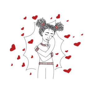 Harming Line Art Girl Vector Design