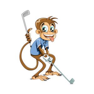 FREE GOLF PLAYING MONKEY VECTOR DESIGN