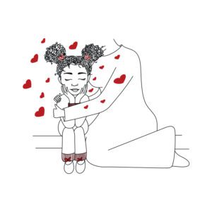 FREE MOM INNOCENT LINE ART GIRL VECTOR DESIGN