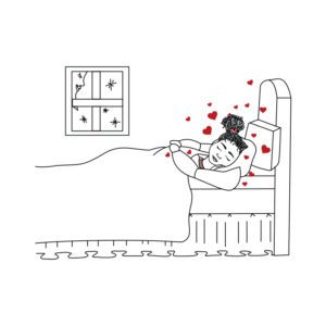 FREE PEACEFUL SLEEPY LINE ART GIRL VECTOR DESIGN