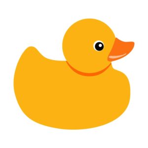 CUTE YELLOW RUBBER DUCK VECTOR ART