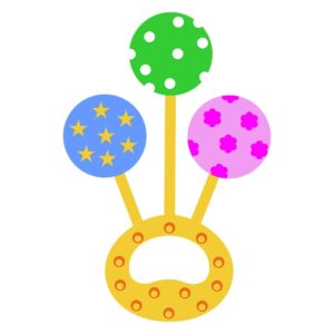 Baby Colorful Toy Teether Vector Art