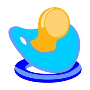 Blue Colored Pacifier Vector Art
