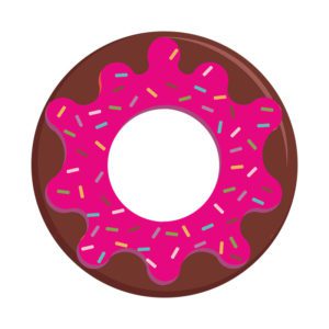 SPRINKLED STRAWBERRY DOUGHNUT VECTOR ART