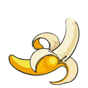 DELIGHTFUL HALF PEELED BANANA VECTOR ART
