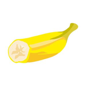 Subtle Top Half Cut Banana Vector Art