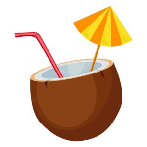 Delectable Coconut Drink Vector Art