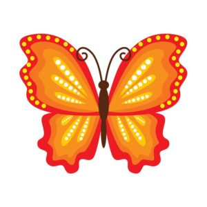 RADIANT RED BUTTERFLY VECTOR ART