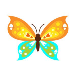Bright Colored Butterfly Vector Art