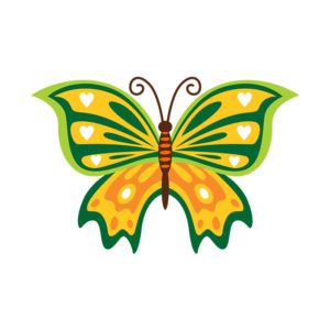 GREEN AND YELLOW GREEN BUTTERFLY VECTOR ART