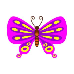 Attractive Purple Butterfly Vector Art
