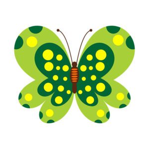 LEAFY GREEN BUTTERFLY VECTOR ART