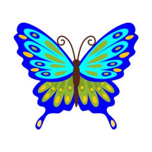 Intricate Blue Butterfly Vector Art