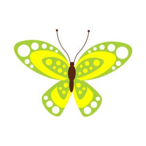 LEMON COLORED BUTTERFLY VECTOR ART