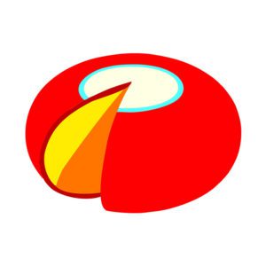 Intricate Waxed Cheddar Cheese Wheels Vector Art