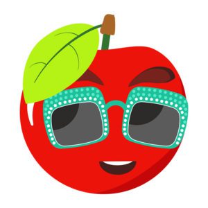 CHERRY WEARING SQUARE-SHAPED SUNGLASSES VECTOR ART