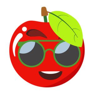Fair Cherry Wearing Circle-Shaped Sunglasses Vector Art