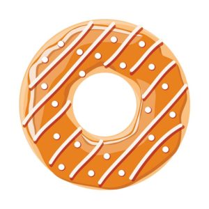 SAVOURY CARAMEL TOPPED SPRINKLE DONUT VECTOR ART