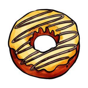 CARAMEL TOPPED CREAM DONUT VECTOR ART