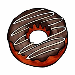 NUTELLA CREAM TOPPED DOUGHNUT VECTOR ART