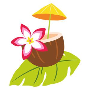 Heavenly Orchid Flower Coconut Drink Vector Art