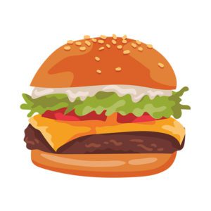 Juiciest Cheese Patty Hamburger Vector Art