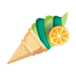 Sliced Lemonade Cone Ice Cream Vector Art