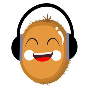 Ravishing Kiwi Fruit Listening Music Vector Art