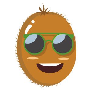 Jovial Kiwi Fruit Wearing Funky Sunglasses Vector Art
