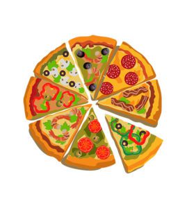 Multi Flavors Pizza Vector