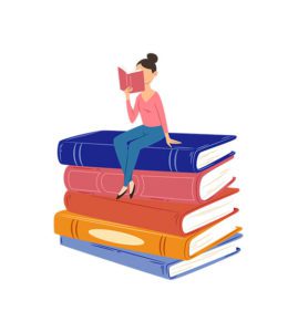 Girl Reading Book Vector