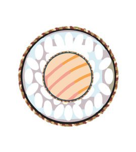 salmon sushi roll vector