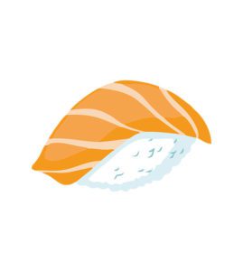 salmon sushi roll vector art
