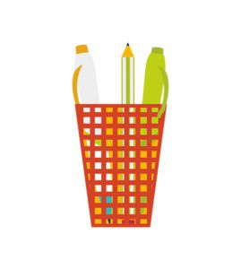 Stationery Basket Vector