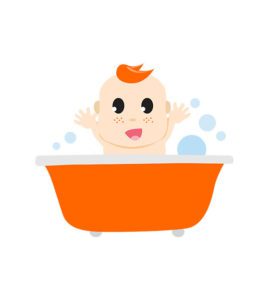 baby bathing vector