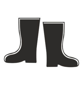 Durable Gardening Boots Silhouette Art