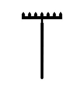 Handy Garden Leaf Rakes Silhouette Art