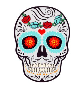 ROSE HEAD BANDED LA CALAVERA FACE MASK VECTOR ART