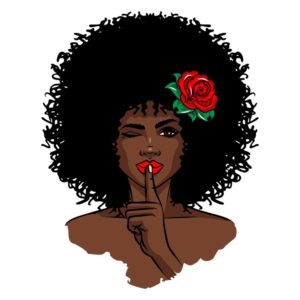 Cute Hushing African American Woman Vector Art