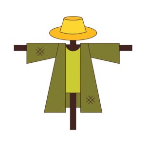 QUIRKY STANDING SCARECROW VECTOR ART