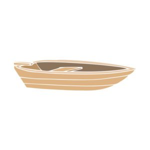 Appealing Wooden Color Boat Vector Art