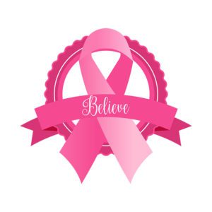 Believe in Cure Ribbon Vector Art