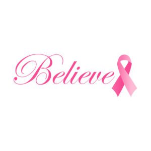 Elegant Believe Breast Cancer Ribbon Vector Art