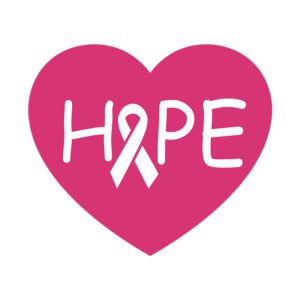 Hope in Heart Breast Cancer Vector Art